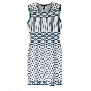 BCBGMaxazria Sleeveless Blue/White Dress SzS